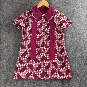 Elegant Burgundy Patterned Blouse